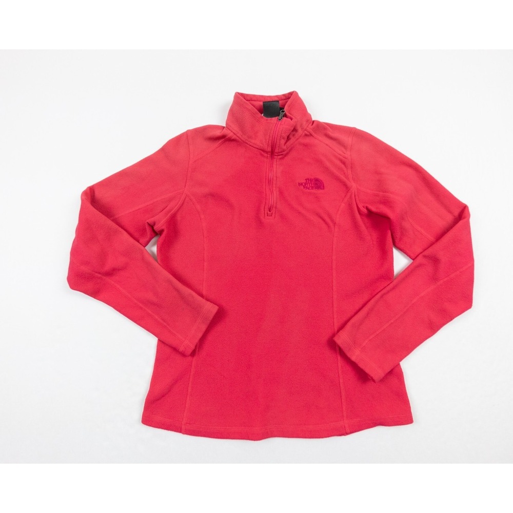 North Face Sweater Womens Small Pink Fleece Lightweight 1/4 Zip Pullover Ladies